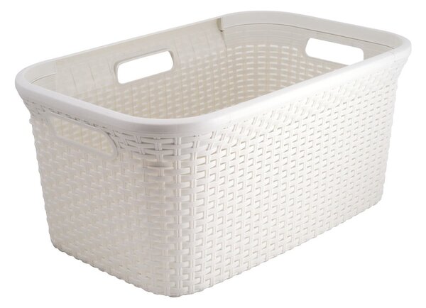 Biały kosz na pranie Curver Style Basket, 45 l