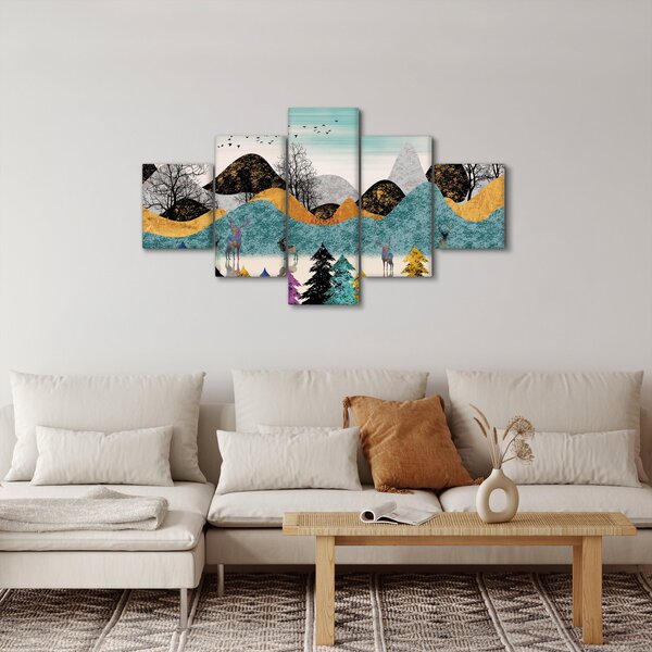 Obraz graficzny z jeleniem (125x70 cm)