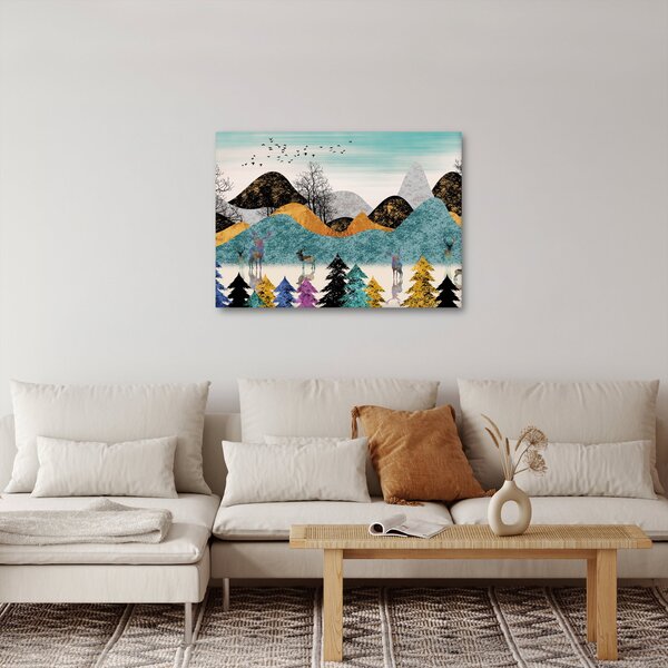 Obraz graficzny z jeleniem (70x50 cm)