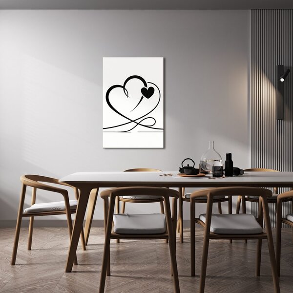 Obraz minimalistyczne czarne serca
