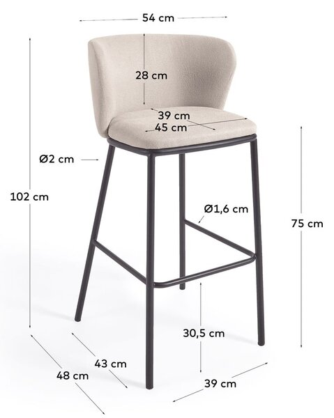 Beżowy hoker 102 cm Ciselia – Kave Home