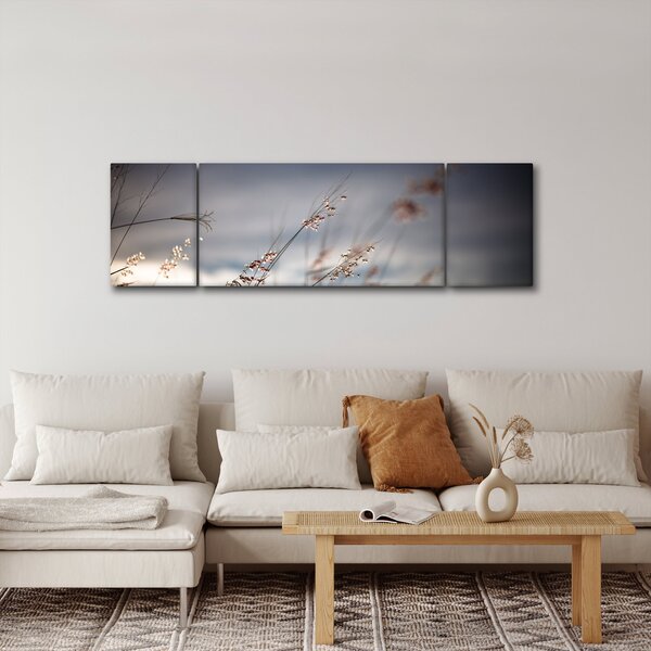 Obraz - Kwiaty polne nad jeziorem (170x50 cm)