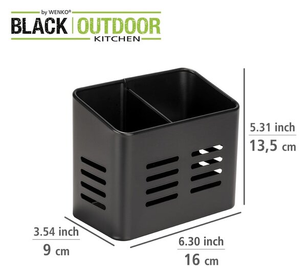 Metalowe stojaki na sztućce i serwetki zestaw 2 szt. Black Outdoor Kitchen Baco – Wenko