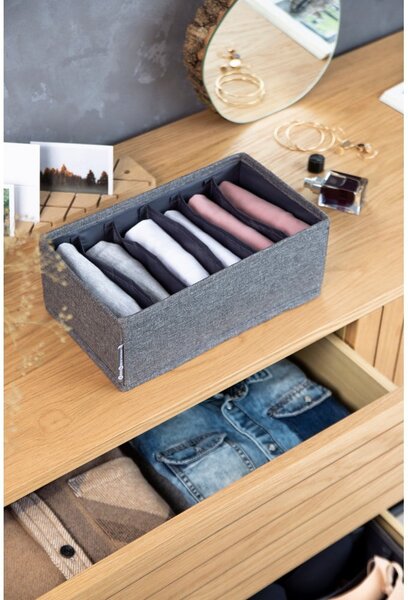 Szary organizer do szuflady z przegródkami Bigso Box of Sweden Drawer, 16,5x11 cm
