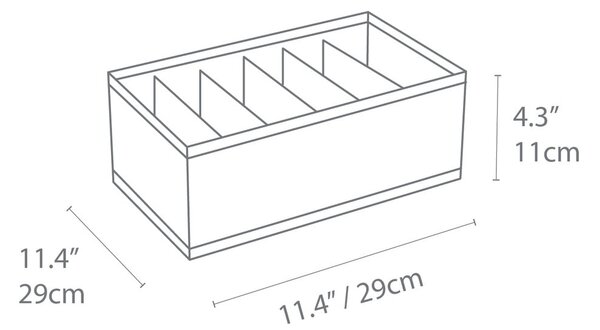 Beżowy organizer do szuflady z przegródkami Bigso Box of Sweden Drawer, 16,5x11 cm