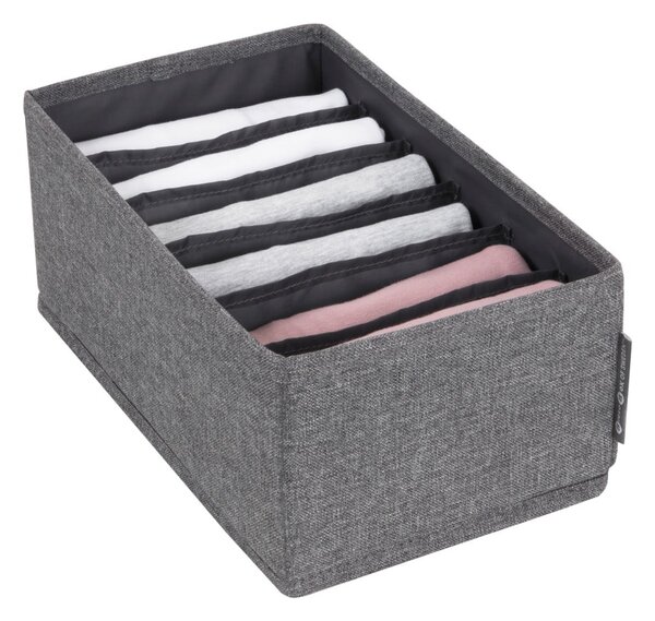 Szary organizer do szuflady z przegródkami Bigso Box of Sweden Drawer, 16,5x11 cm