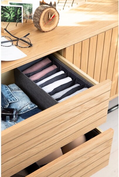 Szary organizer do szuflady z przegródkami Bigso Box of Sweden Drawer, 16,5x11 cm