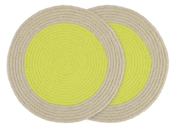 Tekstylna mata stołowa 2 szt. ø 38 cm Lime – Remember