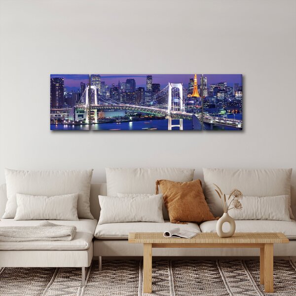 Obraz wielkiego miasta nocą (170x50 cm)