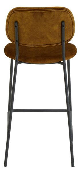 Musztardowy aksamitny hoker 92 cm Emma – Light & Living