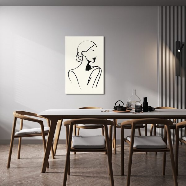 Obraz kobieta w minimalistycznych liniach