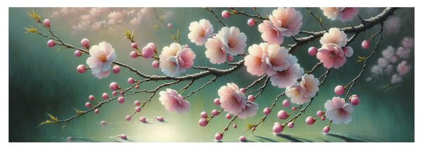 Obraz sakura w odbiciu światła