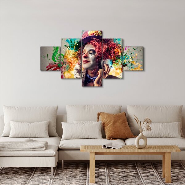 Obraz - Artystka ze słuchawkami (125x70 cm)
