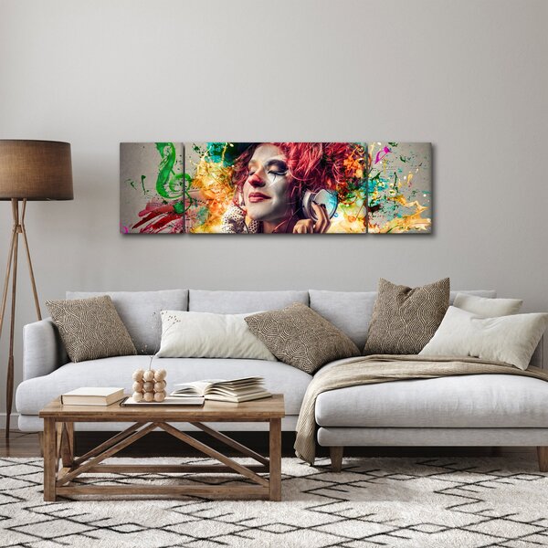Obraz - Artystka ze słuchawkami (170x50 cm)