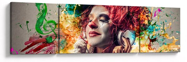 Obraz - Artystka ze słuchawkami (170x50 cm)