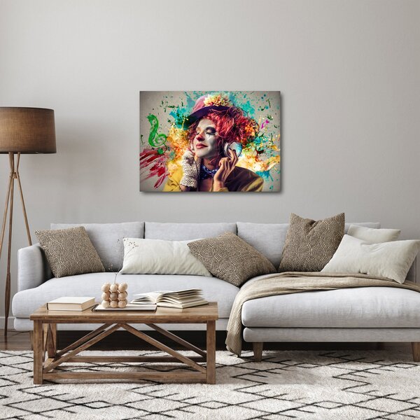 Obraz - Artystka ze słuchawkami (70x50 cm)