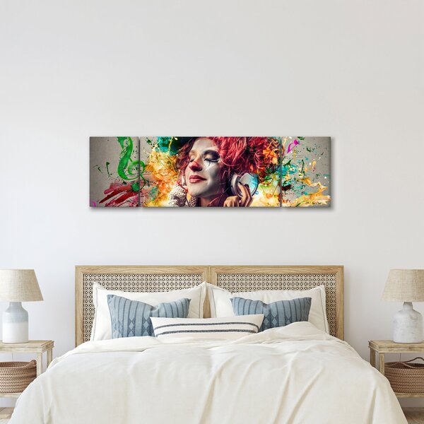 Obraz - Artystka ze słuchawkami (170x50 cm)