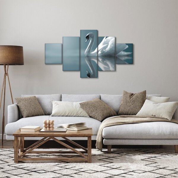 Obraz - Biały łabędź (125x70 cm)
