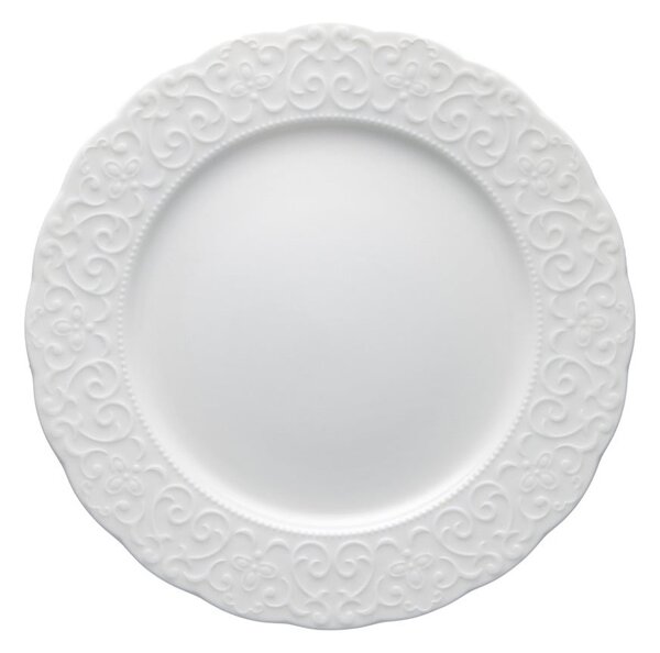 Biały talerz porcelanowy Brandani Gran Gala, ⌀ 25 cm