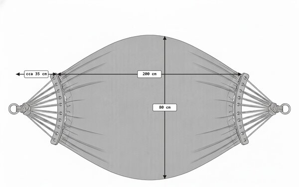 Hamak ZENVIO COMFORT 200x80 cm, szaro-biały + torba gratis