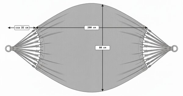 Hamak ZENVIO 200x80 cm, szaro-biały + torba gratis