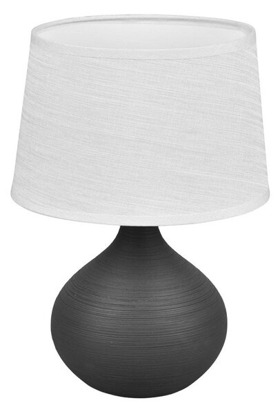 Ciemnobrązowa lampa stołowa z ceramiki i tkaniny Reality Martin, wys. 29 cm