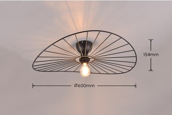 Lampa sufitowa w kolorze matowej czerni ø 60 cm Chapeau – Reality