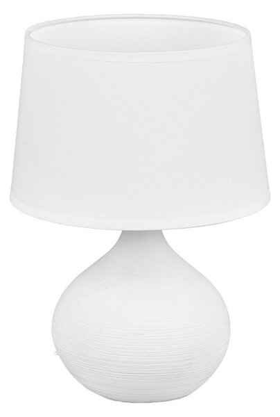 Biała lampa stołowa z ceramiki i tkaniny Reality Martin, wys. 29 cm