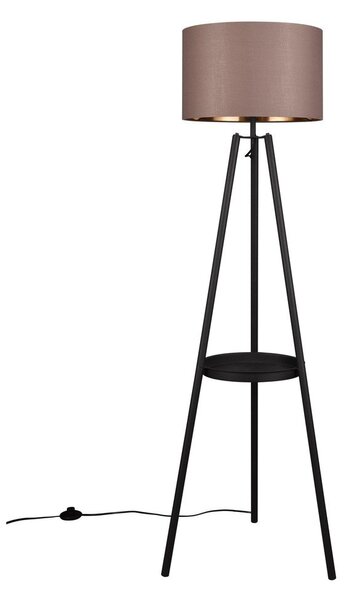 Czarna lampa stojąca z półką (wys. 152 cm) Colette – Reality