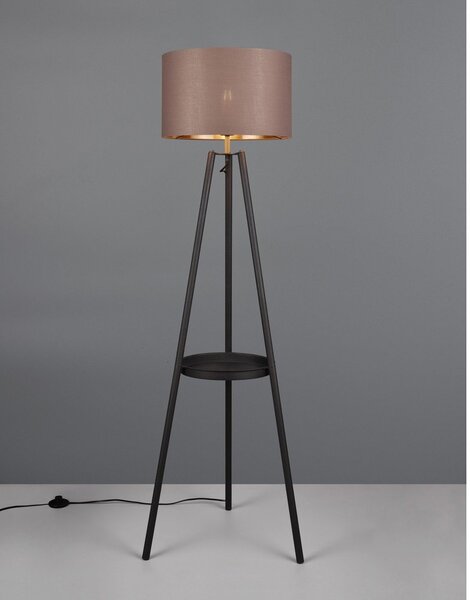 Czarna lampa stojąca z półką (wys. 152 cm) Colette – Reality