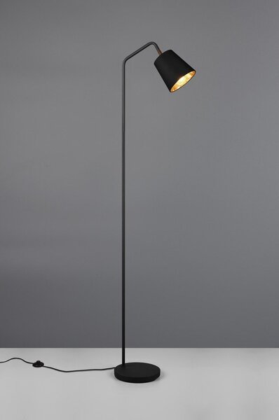 Czarna lampa stojąca z tekstylnym kloszem (wys. 148 cm) Buddy – Reality