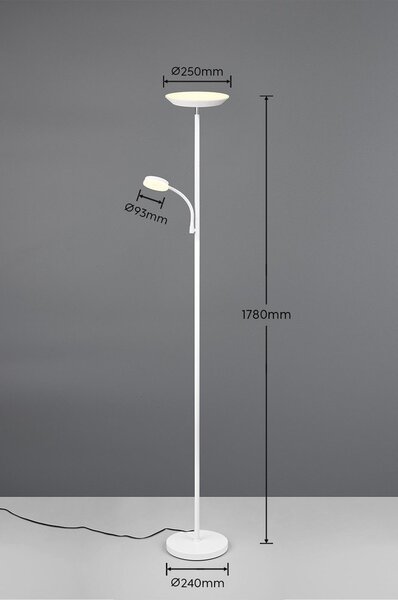 Biała lampa stojąca LED (wysokość 178 cm) Specter – Reality
