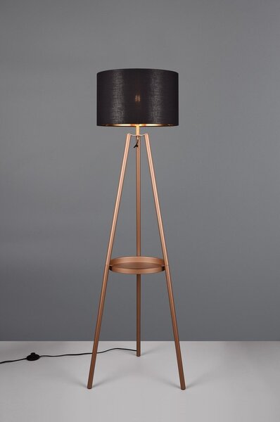 Brązowa lampa stojąca z półką (wys. 152 cm) Colette – Reality