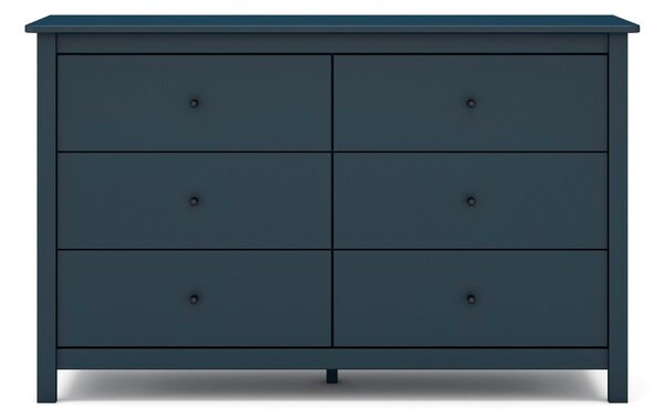 Ciemnoniebieska niska komoda z drewna sosnowego 130x80 cm Misti – Marckeric