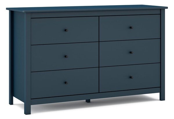 Ciemnoniebieska niska komoda z drewna sosnowego 130x80 cm Misti – Marckeric