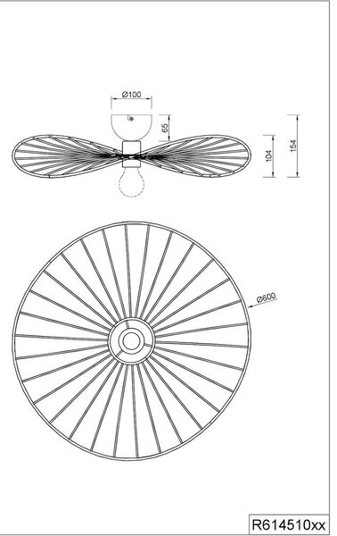 Biała lampa sufitowa ø 60 cm Chapeau – Reality