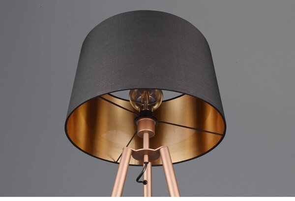 Brązowa lampa stojąca z półką (wys. 152 cm) Colette – Reality