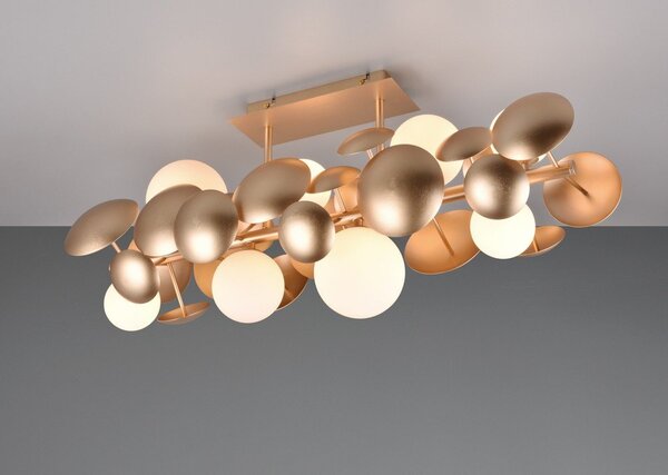Lampa sufitowa w biało-złotym kolorze ze szklanym kloszem 76x22 cm Bubble – Trio Select