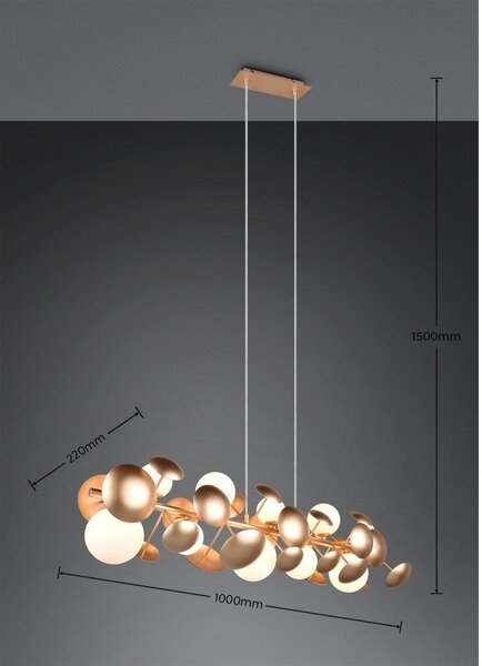 Lampa wisząca w biało-złotym kolorze ze szklanym kloszem Bubble – Trio Select