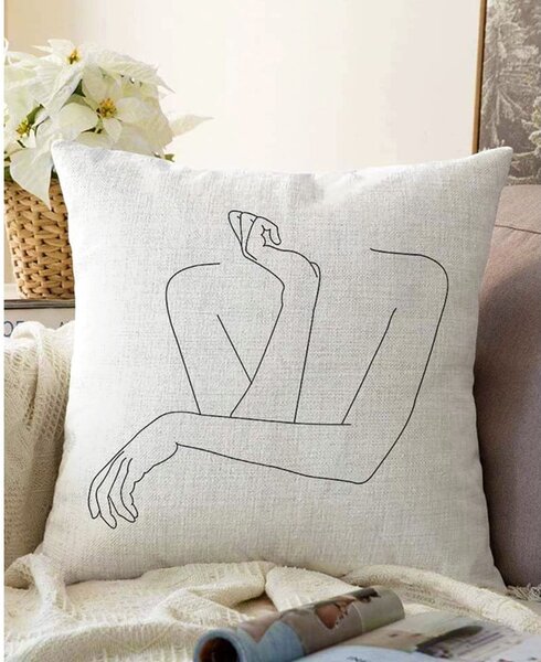 Poszewka na poduszkę z domieszką bawełny Minimalist Cushion Covers Pose, 55x55 cm