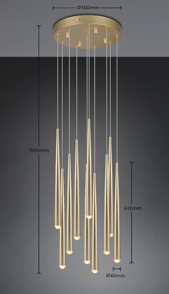 Lampa wisząca LED w kolorze złota ø 30 cm Cala – Trio Select