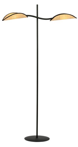 Lampa stojąca podłogowa Emibig 2xE14 40W LOTUS LP2 BLACK/RATTAN 1108/LP2