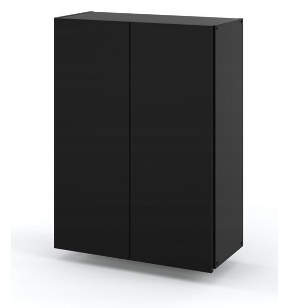 Szafka Łazienkowa Wisząca STIVMEBLE 60cm Słupek Łazienkowy Szafka Czarny Mat 60x30x80 cm
