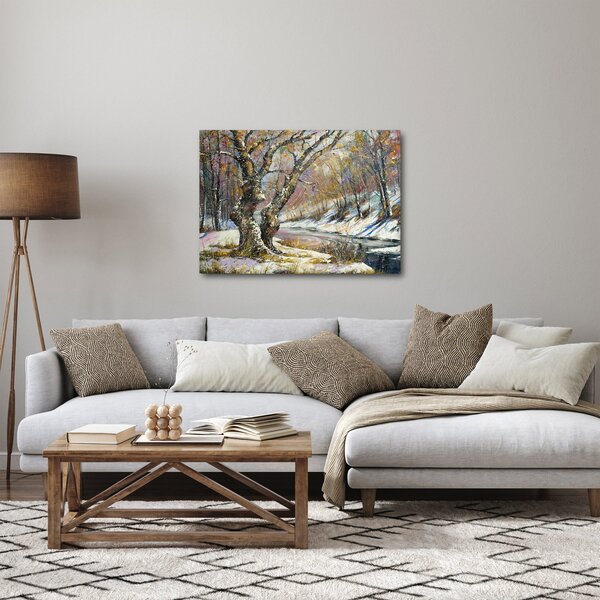 Obraz namalowanego zimowego krajobrazu (70x50 cm)