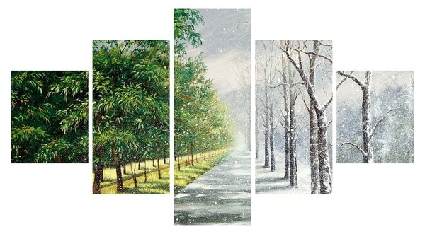 Obraz - Zima kontra lato (125x70 cm)