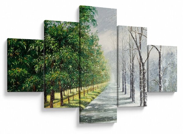Obraz - Zima kontra lato (125x70 cm)