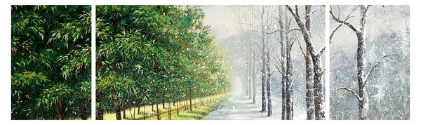 Obraz - Zima kontra lato (170x50 cm)