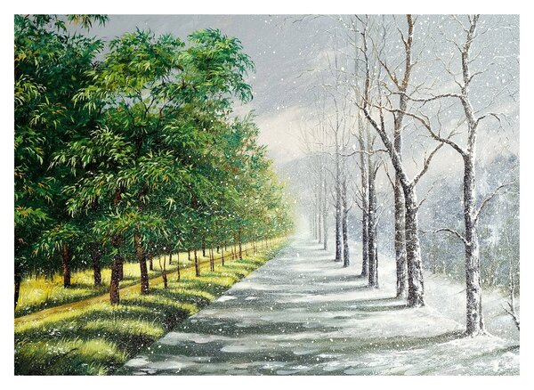 Obraz - Zima kontra lato (70x50 cm)