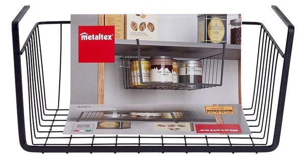 Czarny wiszący koszyk kuchenny Metaltex, dł. 30 cm