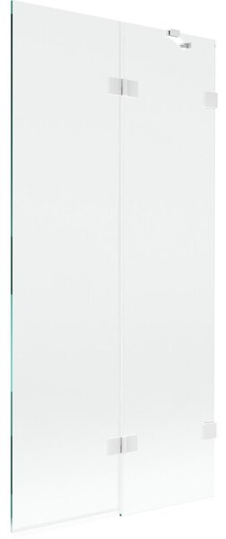 Mexen Lunar parawan nawannowy 2-skrzydłowy prawy 90 x 150 cm, transparent, biały - 897-090-100-20-00-P